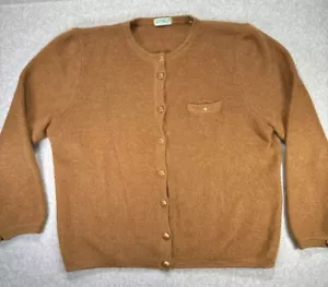 Vintage Scratch Milano Italy Brown Womens Cardigan Sweater 46 12 XL Knit - Picture 1 of 12