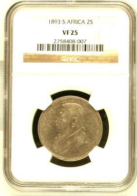 1893 South Africa 2 Shillings, NGC VF 25 - Image 1 of 2