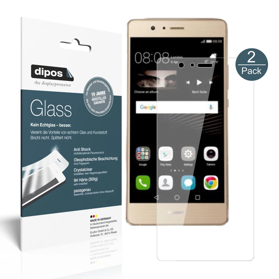 2x Screen Protector for Huawei P9 Lite 2017 Flexible Glass 9H dipos — 第 1/4 张图片