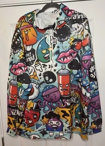 ⭐️Hoodie 3XL Mehrfarbig Graffiti 3D Street Hip Hop Neuheit Bedruckter Pullover - Bild 1 von 14