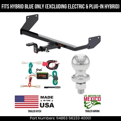 Enganche de remolque para Hyundai Ioniq 17-22 cable de 4 pines 178" ajuste de bola híbrido azul solamente Foto 1 de 4