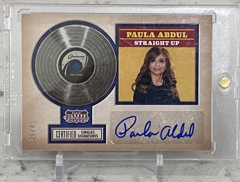 PAULA ABDUL STRAIGHT UP PANINI AMERICANA AUTOGRAPH AUTO CARD NO. CS-PA #39/49 SP Cover