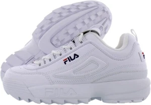 FILA DISRUPTOR II  YOUTH  WHITE / NAVY-RED  FW02945 111  *( RUN SMALL ) - Picture 1 of 5