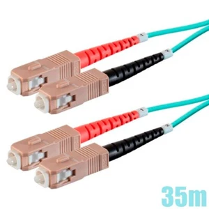 35M SC to SC UL OM3 Fiber Optic Multi Mode 50/125 Duplex Optical Patch Cable - Picture 1 of 5