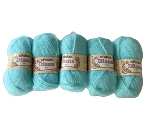 Patons Diana Yarn 5 Skeins All Same Dye Lot NOS Color 9043 Robins Egg Blue - Picture 1 of 5