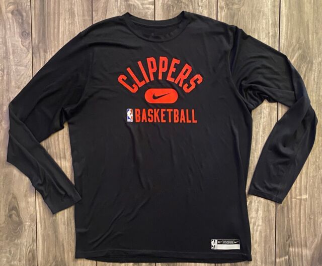 Men's Nike Black La Clippers Essential Practice Legend Performance Long Sleeve T-Shirt