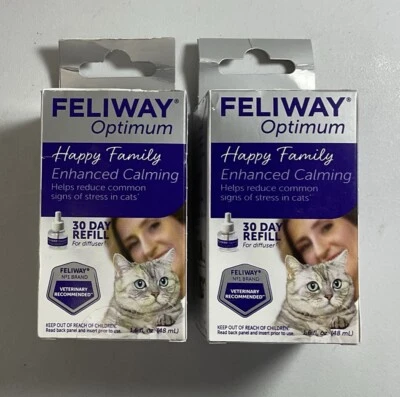 Lote de 2 recambios difusor Feliway Optimum Happy Family mejorado calma gato EX 8/26 Foto 1 de 4