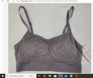 Auden Damen Bralette grau Long Line XS 32B 34A weich gepolstert Spitze - Bild 1 von 1