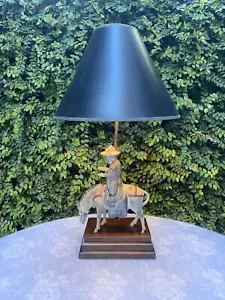 Vintage Frederick Cooper Cast Bronze Asian Scholar Horse Figural Lamp 28”h - Picture 1 of 12