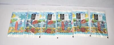 Lot of 6 Amscan Plastic Table Cover 90" x 52" Summer Sun & Surf Design Beach - Image 1 of 4