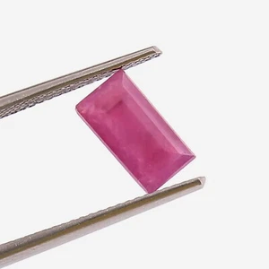 AAA Fine Certified Natural Mozambique Ruby Loose Emerald Cut Gemstone 9x5 MM - Picture 1 of 6