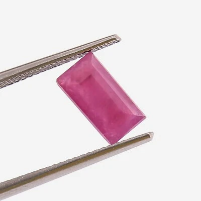 AAA Fine Certified Natural Mozambique Ruby Loose Emerald Cut Gemstone 9x5 MM - Image 1 of 4