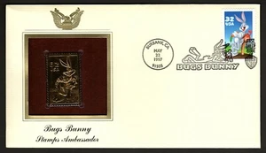 U.S. #3137 22kt Gold Bugs Bunny Stamps Ambassador FDC - Picture 1 of 3
