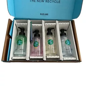Set of 4 Disney Blueland Glass Soap Pump Dispensers (2 Used 2 New) - Heavy! - Picture 1 of 5