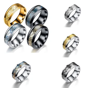 Dragon Titanium Steel Rings Dragon Celtic Jewelry Mens Ring ring Luxury - Picture 1 of 13