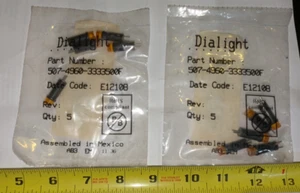 Bag of (5) Dialight DIALCO 507-4958-3333-500 INDICATOR PANEL LIGHT AMBER - Picture 1 of 1