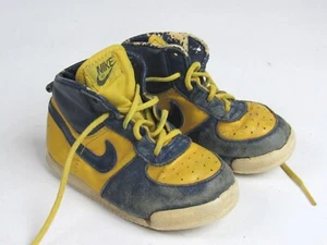 Vintage OG 1985 Nike Dunk Michigan Kleinkind Baby Krippe Schuhe OG selten Größe 7 80er 1980er - Bild 1 von 7