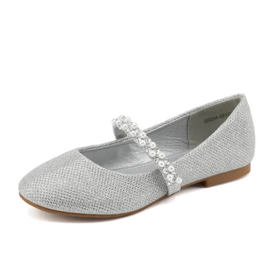 Girls Mary Jane Flats Dress Shoes Rhinestones Wedding Dance shoes - Image 1 of 4