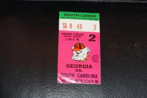 1976 SOUTH CAROLINA AT GEORGIA COLLEGE FOOTBALL TICKET STUB - Picture 1 of 2