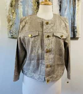 NEW RUBY RD Women  Stunning Gold beige Jacket  Size 12 - Picture 1 of 11