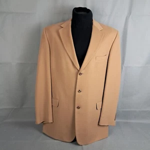 Jos A Bank Mitchell Sportcoat 46 XLG Men Brown Cashmere 3-Butt Blazer Jacket - Picture 1 of 11