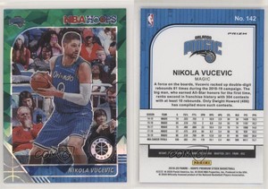 2019 Panini NBA Hoops Premium Stock Green Cracked Ice Prizm Nikola Vucevic #142