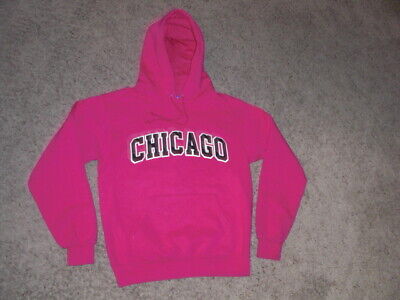 CHICAGO Sewn Embroidered CHAMPION Pink Hoodie Sweatshirt Women's Small • 11.16€
