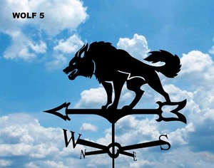 WOLF 5 girouette métal découpée plasma décoration toit girouette - Photo 1 sur 8