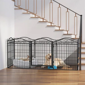 Large Pen Dog Kennel Puppy Playpen 8 Panel 32 Inch Tall with Door Indoor Outdoor - Picture 1 of 12
