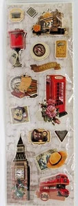 London Big Ben Call Box Tower Bridge Doppeldecker Bus Vintage 3D Aufkleber - Bild 1 von 1