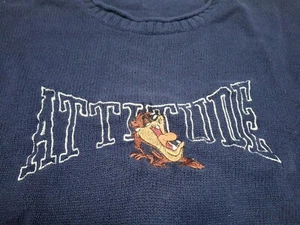 Vintage Womens Looney Tunes Taz Attitude Sweatshirt 26w 28w - Picture 1 of 6