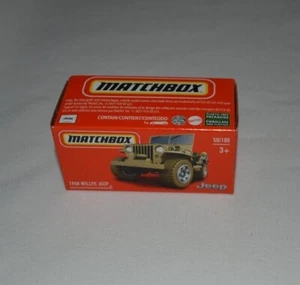 MATCHBOX 2022 POWER GRAGS 50/100 - 1948 WILLYS JEEP CAMO TAN - Picture 1 of 3