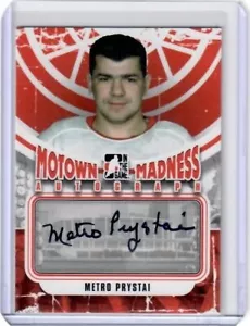 2012-13 ITG Motown Madness Metro Prystai Autogrammkarte Detroit Red Wings - Bild 1 von 2