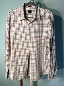 J. Crew Flex Washed Slim Untucked Red Blue & Brown Plaid Longsleeve Gr. XL - Bild 1 von 6