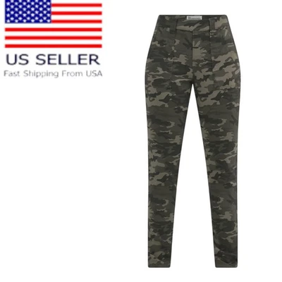 Calça skinny feminina sem limites cintura alta casual camuflagem pequena - Imagem 1 de 4