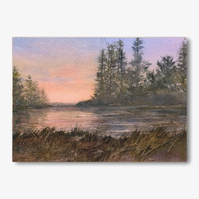 Arte Original - Acuarela SUNSET LAKE por LINDA HENRY - "As Days go Drifting By" Foto 1 de 4