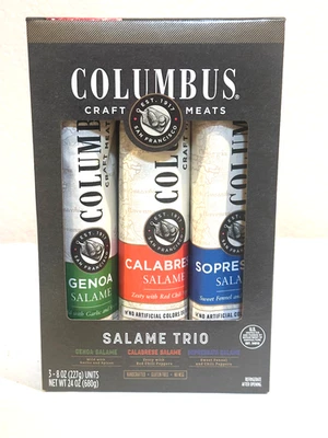 COLUMBUS CRAFT SALAME TRIO VARIETY GENOA CALABRESE SOPRESSATA SALAMI  24 OZ - Image 1 of 4
