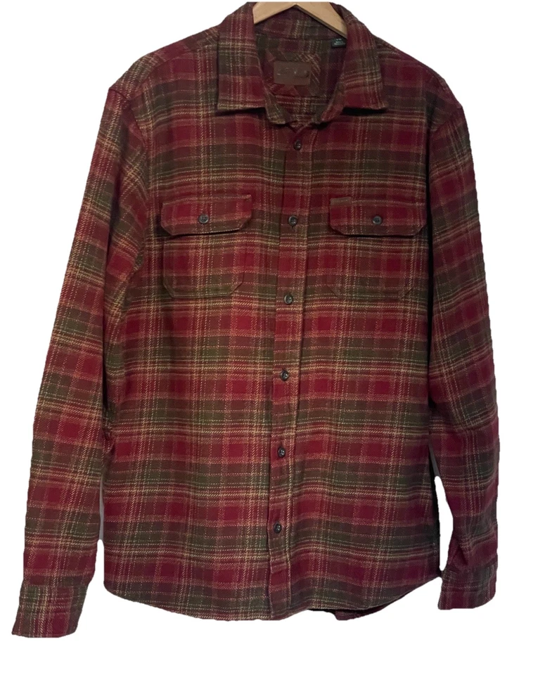 Camisa con botones de franela de peso pesado Orvis Big Bear para hombre manga larga talla L Foto 1 de 4
