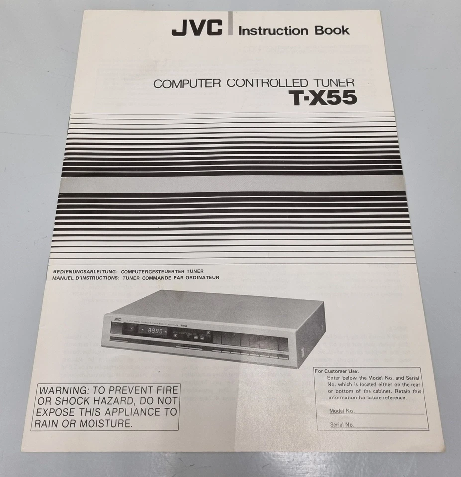 JVC T-X55 Computer Controlled Tuner - Bedienungsanleitung - Deutsch - Bild 1 von 2
