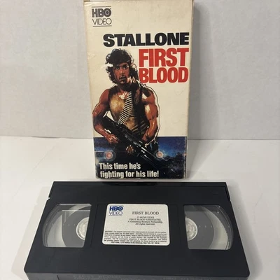 Stallone First Blood (VHS Tape 1982) HBO Cannon Video - Sylvester Stallone Movie - Image 1 of 2