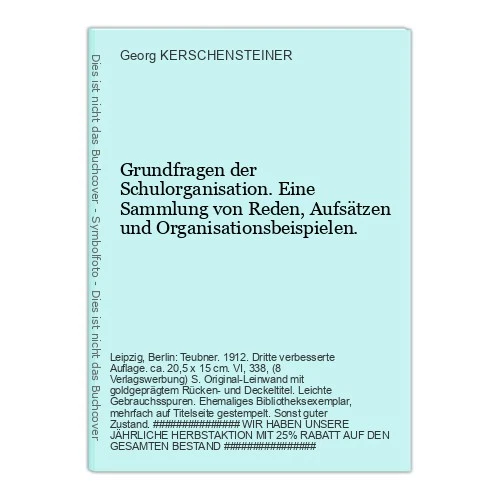 Audiobook Grundfragen Der Schulorganisation. One Collection Kerschensteiner, - Image 1 of 1