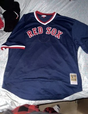 TED WILLIAMS #9 波士顿红袜队 Mitchell & Ness BP 棒球球衣 2XLT 全新无标签 — 第 1/4 张图片