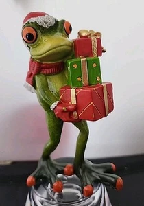 Formano Santa Christmas Frog Presents Figurine Statue 6" Tall - Picture 1 of 9