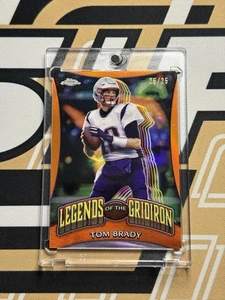 2024 Topps Chrome Legends Of The Gridiron Orange Refractor 25/25 Tom Brady LOG1 - Imagen 1 de 2