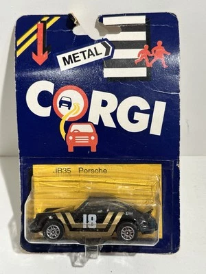 Corgi Juniors 1:64 Black Porsche - Mint in 1985 package JB35 No. 18 - Image 1 of 4