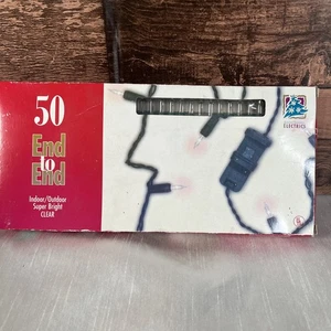 New- Vintage 1996 - 50 Indoor / Outdoor - end to end Clear Mini light set - Picture 1 of 8