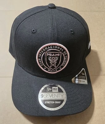 New Era Inter Miami CF 9SEVENTY Sombrero Elástico-Snapback Ajustable Negro/Rosa Nuevo Foto 1 de 3