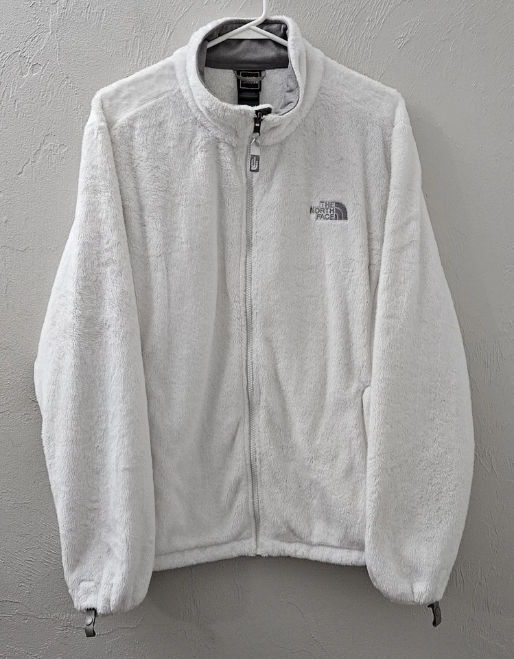 Chaqueta para mujer The North Face blanca con cremallera completa talla XXL plateada con logotipo bordado  Foto 1 de 4