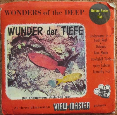 3 VIEW-MASTER 3D BILDSCHEIBEN - DIE WUNDER DER TIEFE + BOOKLET - Bild 1 von 4