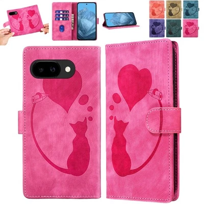 For Google Pixel 9A 9 Pro XL 8A 7A Painted Leather Flip Stand Wallet Case Cover - Image 1 of 4